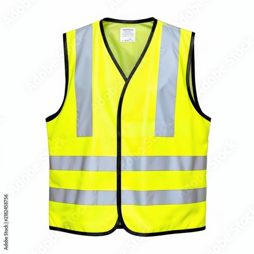High visibility firefighter safety vest with silver reflective stripes on white background for industrial and emergency use