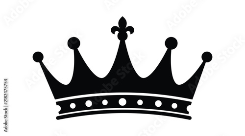 Bild auf Leinwand A regal crown is depicted as a black silhouette