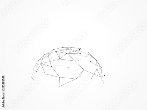 Decorative Polygonal Semi Sphere Illustration
