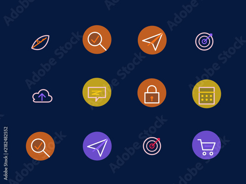 Geometric Icon Sets Graphic