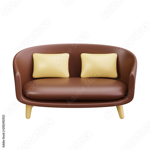 Canvastavla 3D Modern Curved Loveseat Sofa