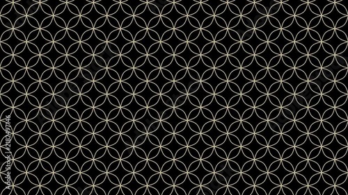 Elegant black and gold Shippo pattern, seamlessly animated. Sophisticated Japanese-inspired geometric texture perfect for luxury branding and premium motion graphics.