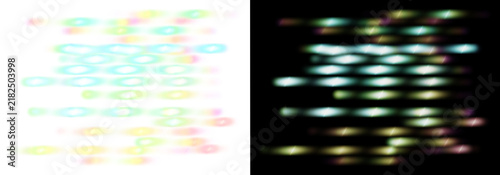 Fotografie Horizontal semi-transparent soft blur light dots background isolated on transparent background