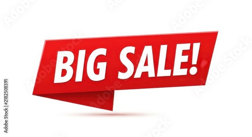 Red Big Sale Text Isolated On White Background