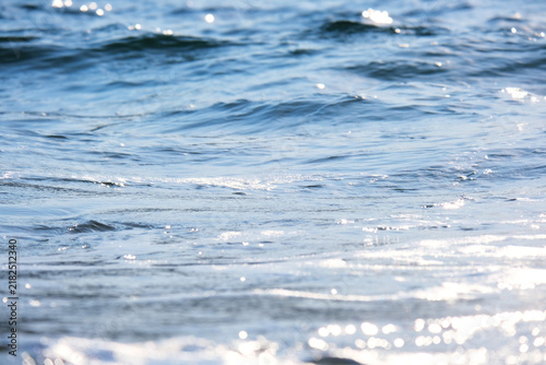 Close up of waves in the morning at the island