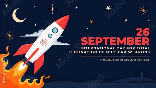 Retro rocket launching on space night background