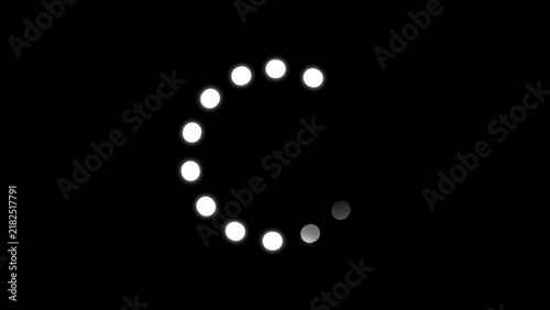 Naklejka Circular Loading Indicator with White Dots on Black Background photo 