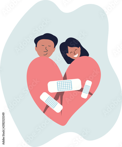 Obraz na płótnie Forgiveness to keep relationship last long, togetherness or love couple concept, situation and activities