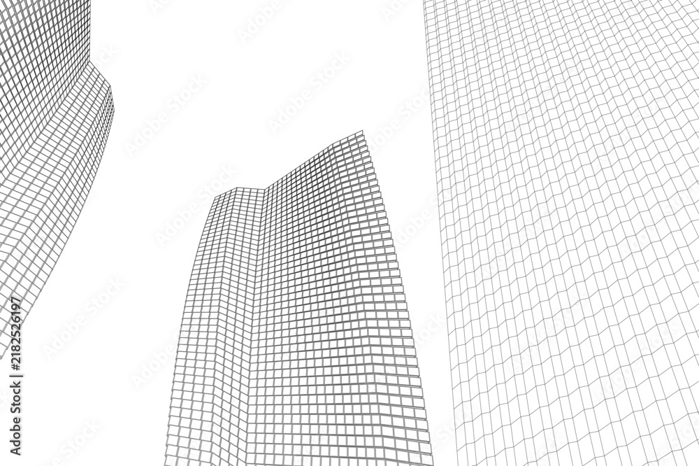 Obraz premium Abstract architectural building 3d rendering