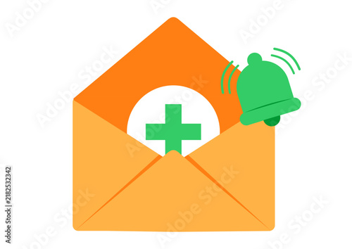 Health notification email vector illustration