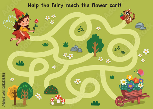 Woodland Fairy Maze – Help the Fairy Reach the Flower Cart