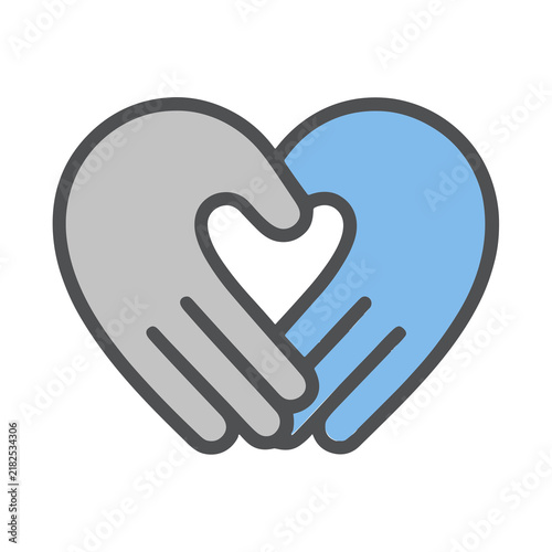 Quadro su tela Heart shape formed by two hands