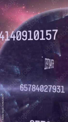 Animation of numbers changing with globe and network of connections