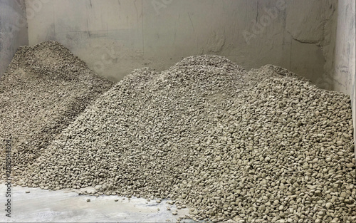 Pile of Crushed Stone Aggregate at Construction Site