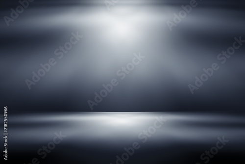 perspective floor backdrop black room studio with gray gradient spotlight backdrop background for display your product or artwork 