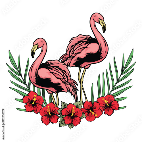 Flamingo with a tropical vibe