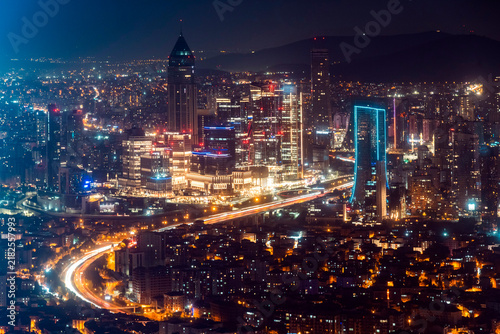 During the Blue hour at Financial Buildings Atasehir Istanbul