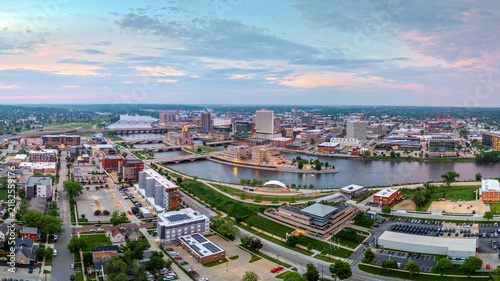 Cedar Rapids, Iowa, USA cityscape on the Cedar River