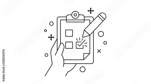 Business Task Completion, Survey, and Audit Concept Vector Illustration