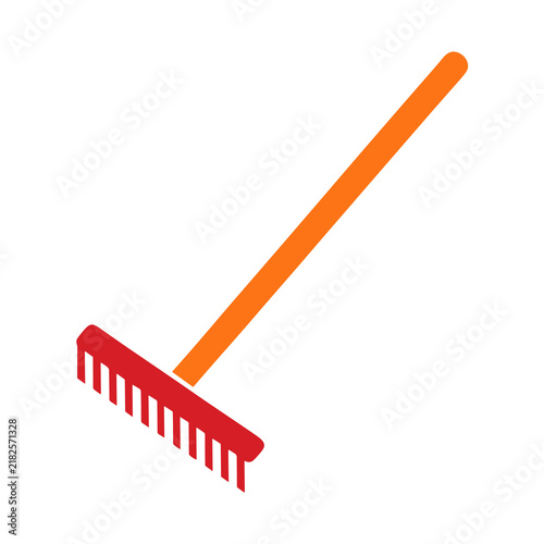 Obraz na płótnie Red and orange rake isolated on transparent background
