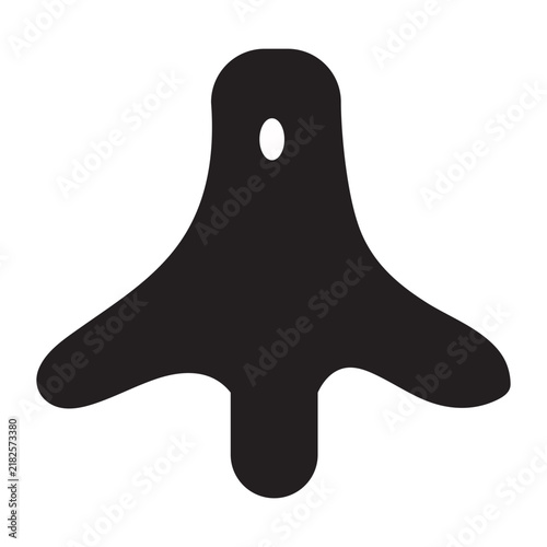 Minimalist black silhouette of a delta wing aircraft icon for travel concepts