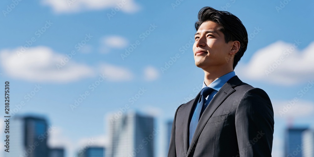 Fototapeta premium Ambitious professional looking toward future success