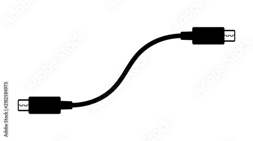 Usb cable silhouette on a white background a digital connection component