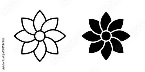 Jasmine Icon represents flowers, natural beauty, fragrance, gardens, and botanical themes with editable outline and fill vector illustrations.