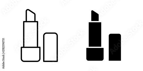 Lip Balm Icon represents skincare, lip care, beauty products, cosmetics, and personal care with editable outline and fill vector illustrations.
