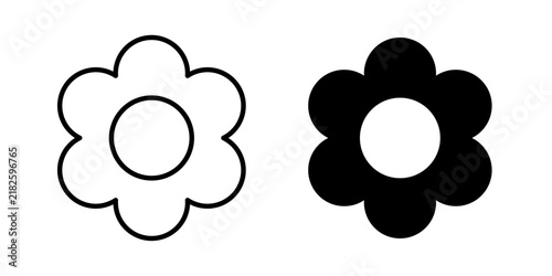 Flower Icon represents nature, beauty, plants, gardens, and floral themes with editable outline and fill vector illustrations.