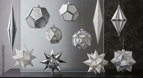 Intricate snowflakes and ice crystals collection