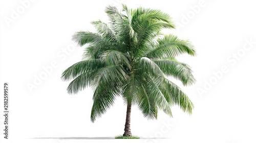 Tropical palm isolated on white backdrop
