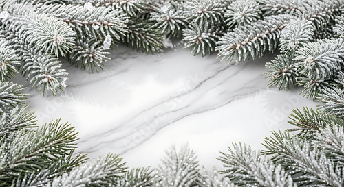 Snowy forest path with trees and footprints