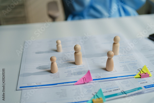 Fotografie Human resources director structuring organizational charts and leadership succes