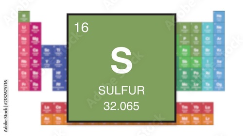 Sulfur Element 16 of the periodic table motion video