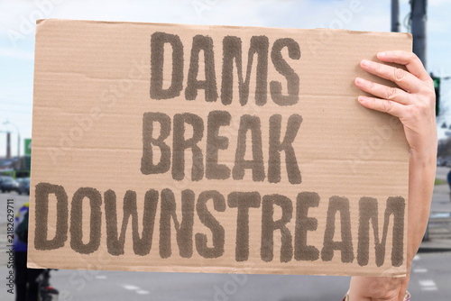 Canvastavla "Dams Break Downstream" Infrastructure failure releases catastrophic water surge killing thousands instantly