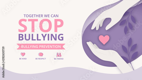 Bullying Prevention Awareness Design Promotes Kindness Support and Friendship
