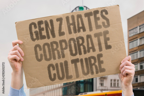 Cuadro en lienzo "Gen Z hates corporate culture" Institutional workplace ethos rejected