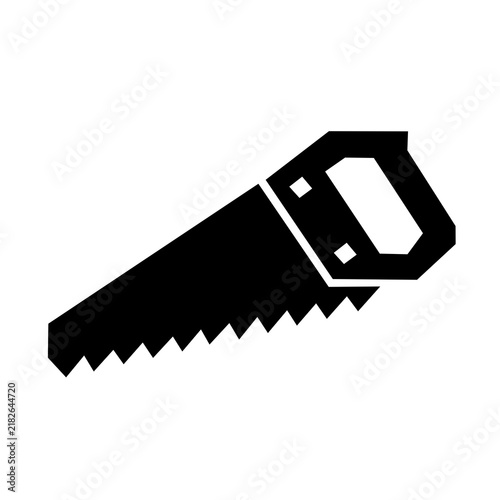 Fotografía Hand Saw Woodworking Tool Black and White Icon