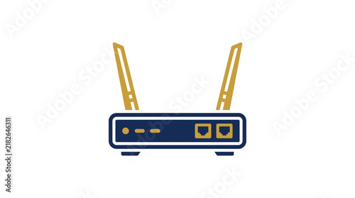 Wireless Router with Antennas, Internet Connectivity Device, Isolated