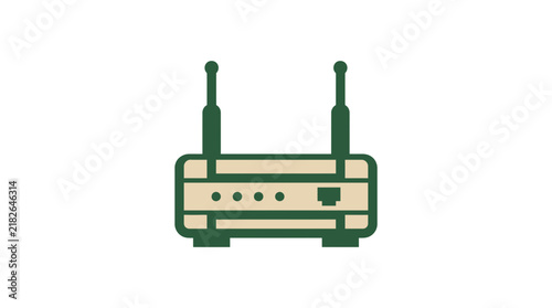 Wireless Router with Antennas, Isolated Icon
