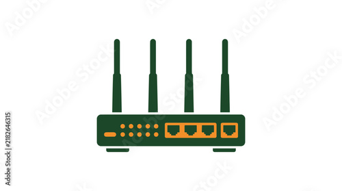 Wireless Router with Four Antennas, Internet Network Device