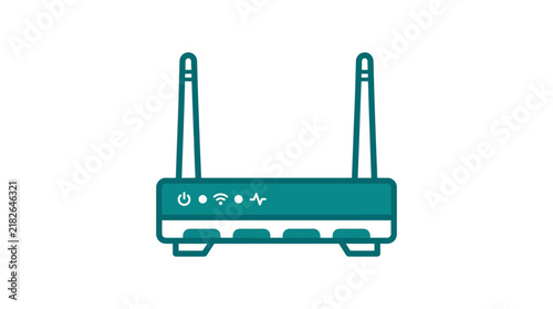 Wireless Router with Antennas, Isolated Icon