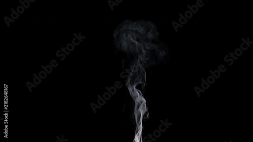 Crisp wispy smoke rising into the air, orthographic view, alpha channel for transparent background, 4k 24p