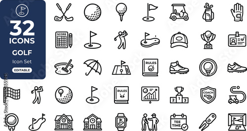 Logistics, export, import and transportation line icon set