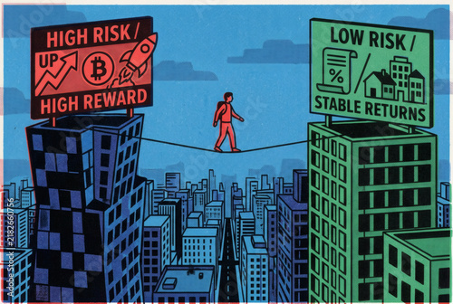 Bitcoin Investment Risk Reward Illustration