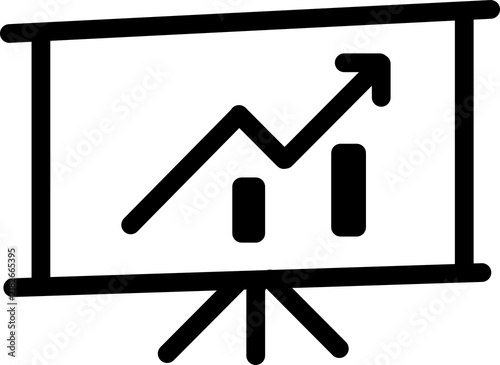 Business presentation chart board outline icon