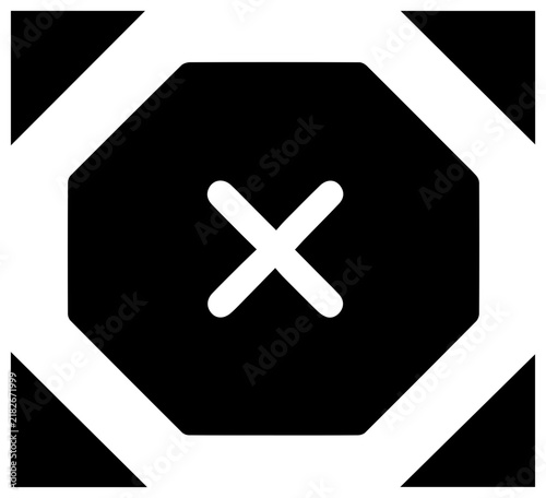 Black icon representing timeout or expiration in digital interface
