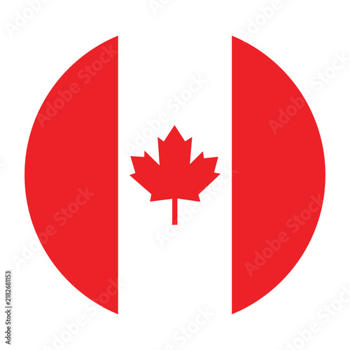 Round canada flag circle icon