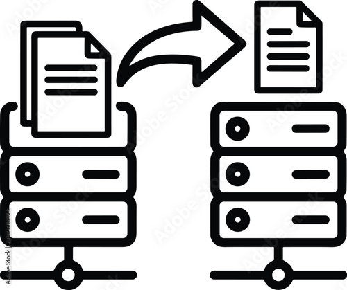 Plakat Server data transfer icon. Server data transfer icon for web hosting and backup concepts